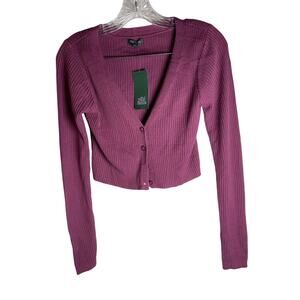 Wild Fable Dark Mauve Cardigan Sweater Size  S  (NWT)